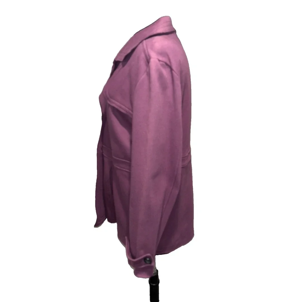 Purple Double-Breasted Pea Coat Jacket by Nomadic Trader Large Plum Mid‎ Length